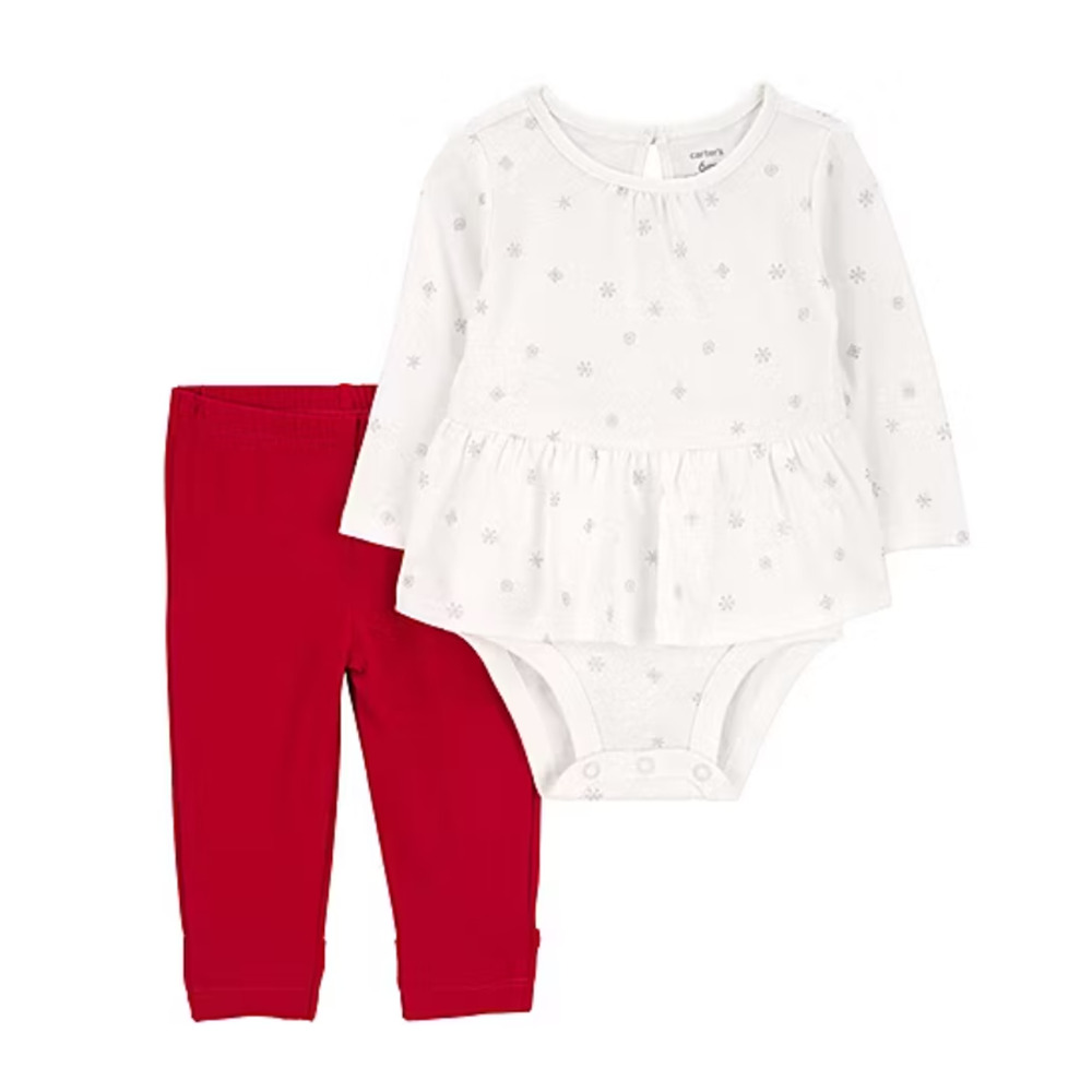 Carter's Baby Girls 2-pc. Pant Set White/Red -‎ 18M